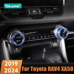 Car Air Condition Switch Knob Ring Cover Decoration For Toyota RAV4 XA50 2019 2020 2021 2022 2023 2024 RAV 4 Hybrid Accessories