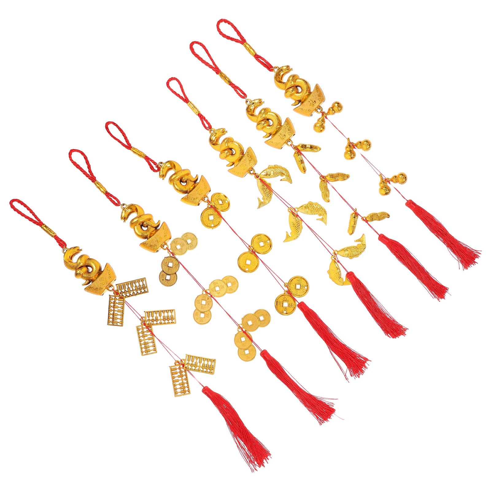 

6Pcs Yuanbao Snake Pendant New Year Hanging Decorations Chinese Style Festival Supplies Office nament Plastic