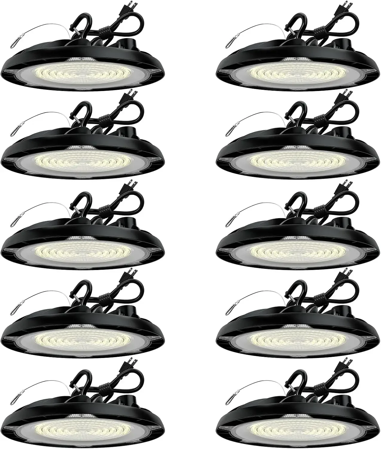 UFO LED High Bay Light 200W, 30000 lumen LED Shop Light, 4000K/5000K 2 CCT Selectable UFO Lights, 5' Cable with US Plug&Safety R