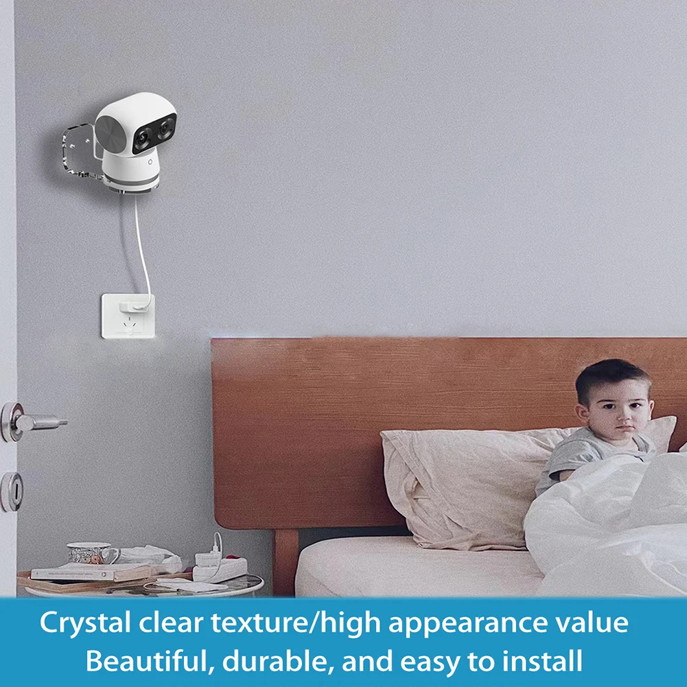 Wall Mount Camera Holder Bracket Acrylic Bracket No Drill/Drilling Install Stable Mounting Kit for Indoor Cam S350