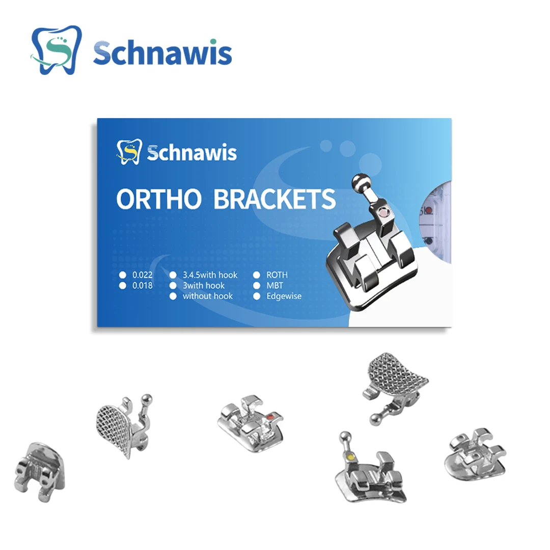 10 Conjuntos Suportes Dentários Cinta Ortodôntica Metal Mini Metal Roth Mini MBT Slot 0.022 0.018 Ganchos 345 Gancho Ferramenta Material de