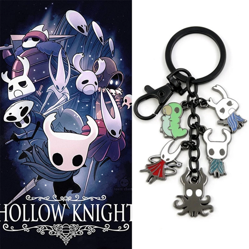 

Hollow Knight Wanderer Hornet Grub Troupe Master Grimm Keychain Cute Enamel Metal Pendant Car Key Chain For Key Rings Gifts