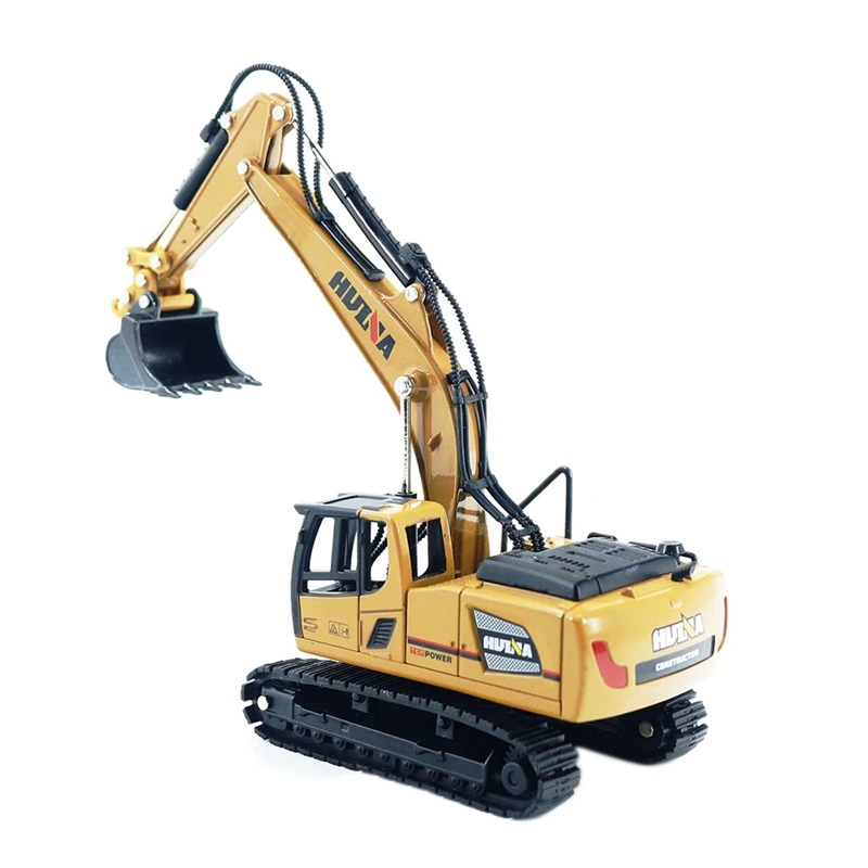 HUINA 1810 1/60 Alloy Excavator Model High Simulation Engineering Construction Vehicle Toy Diecasts Truck Collection Toys