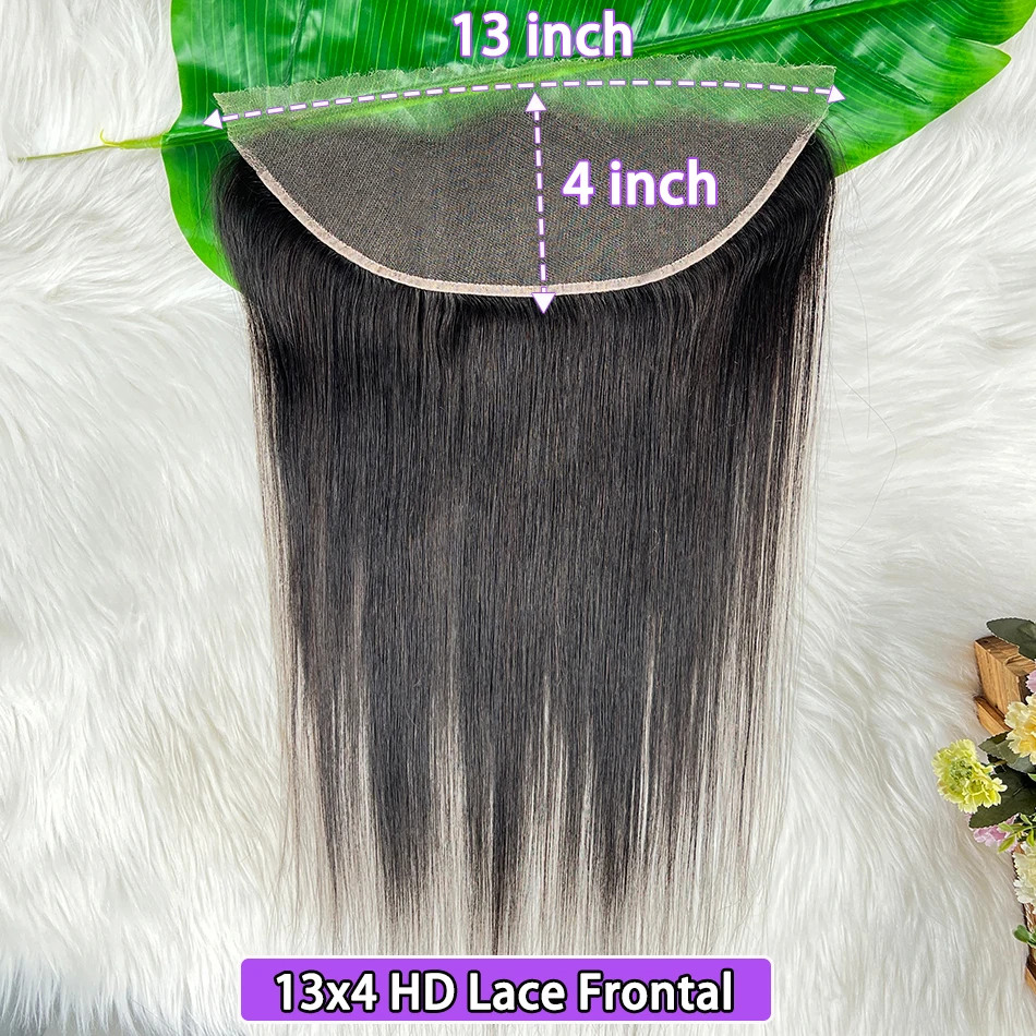 

Прямая париковая накладка 13x4 HD Lace Frontal из натуральных волос, предварительно выщипанная, с осветленными узелками, кружевная застежка # Натуральный цвет 1B, 100% натуральные необработанные человеческие волосы