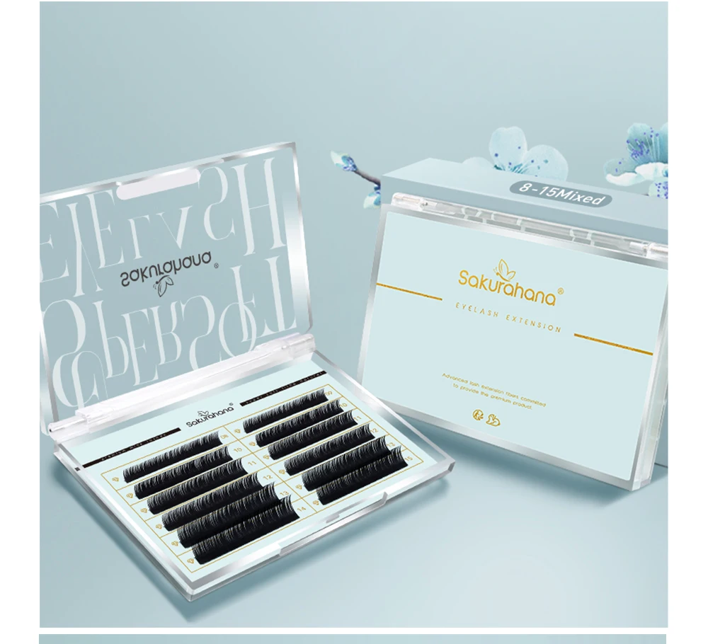 SAKURAHANA Klassische individuelle Wimpernverlängerungen, mattschwarze Volumen-Kaschmir-Wimpern, weiche, natürliche Nerz-Premium-Volumen-Wimpern – Detail 9