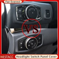 Car Headlight Head Lamp Switch Panel Cover Trim Sticker for Ford Focus 3 4 Edge Mondeo Kuga Ecosport Everest Ranger Accessories