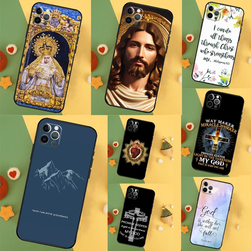 

Чехол Библии Иисуса Христа для iPhone 17, 16, 14, 13, 12, 11, 15 Pro Max Mini Plus 16e 17, чехол-бампер с воздушным бампером, аксессуары