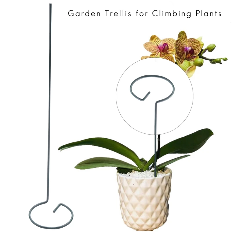 8PCS Beautiful Plant Support Stand Flowers Support Ring Metal Plant Support Stakes Bonsai Support Backyard Garden Tool