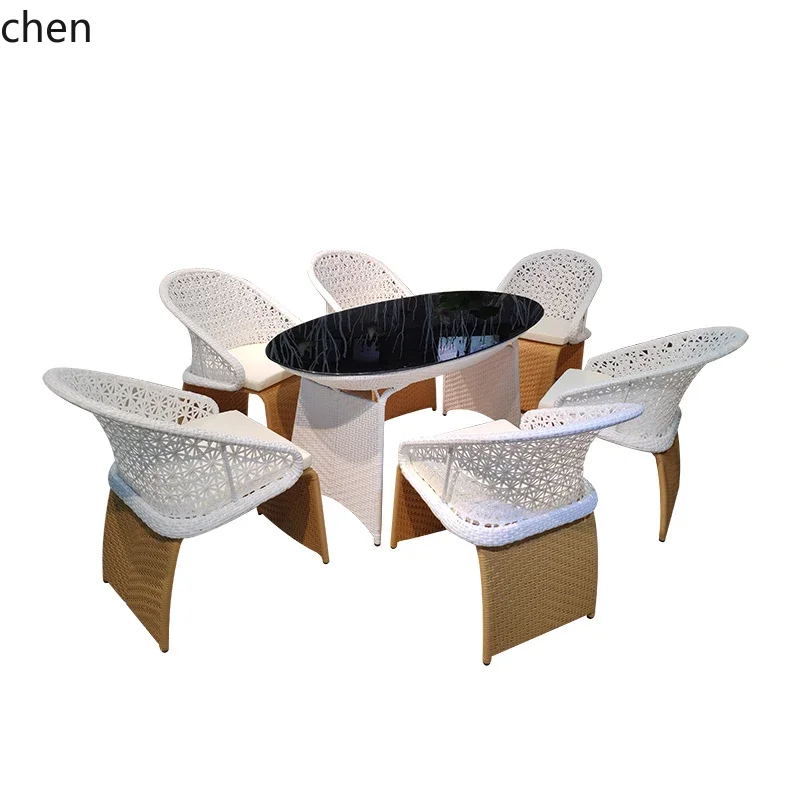 YFY outdoor leisure rattan tables and chairs villa courtyard garden outdoor waterproof sunscreen sofa