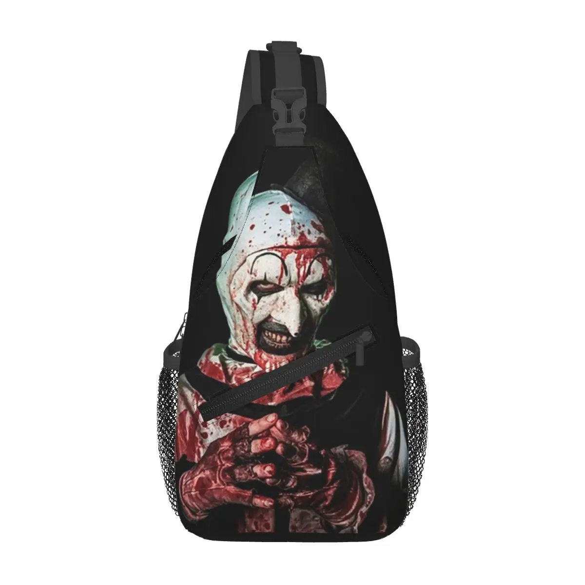 Halloween Clown Horror Movie Terrifier Chest Bag Men Sling Crossbody Backpack Chest Bag Travel Hiking Daypack Shoulder Bag