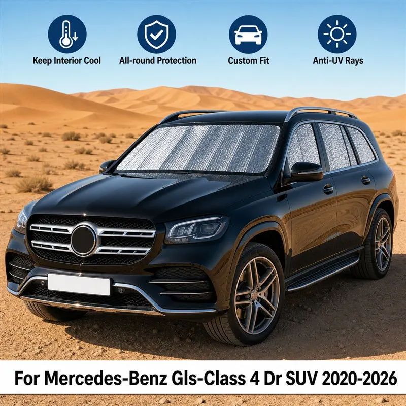 

For Mercedes-Benz Gls-Class 4 Dr SUV 2020-2026 Car Window Sunshades UV Block Privacy Heat Insulated Foldable Car Curtain