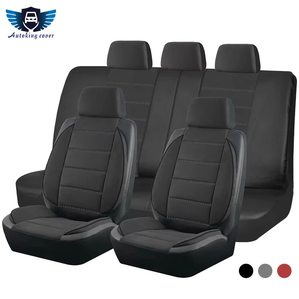 

AUTO PLUS Universal Car Seat Covers Side Stereo Modeling Leather Fluff Car Seat Covers Fit For Most Car Accessories Interior