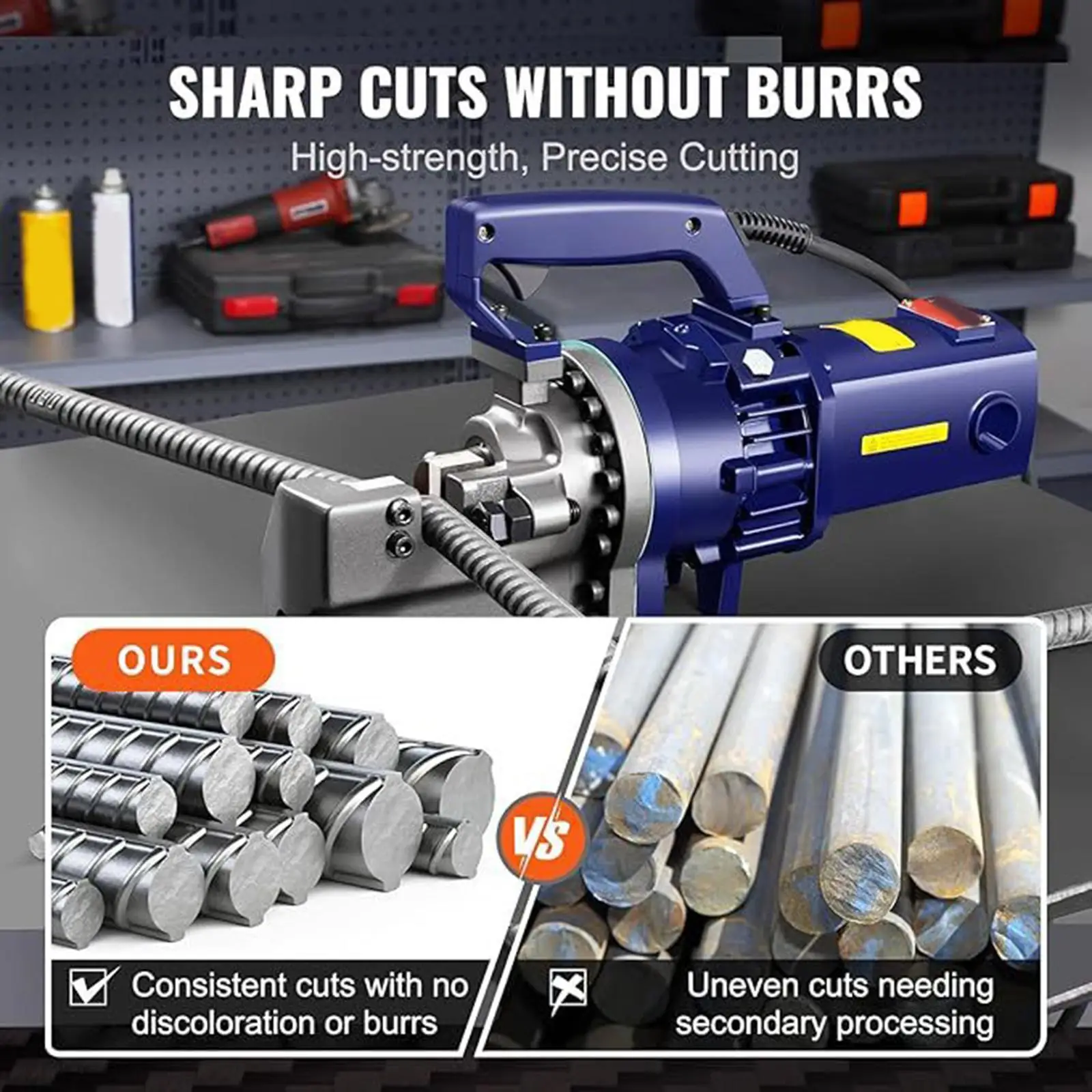 Rebar Cutting Blade Replacement Jaw Blades Electric Hydraulic Metal 1 Inch Set with Hex Screws for Jobsite Use