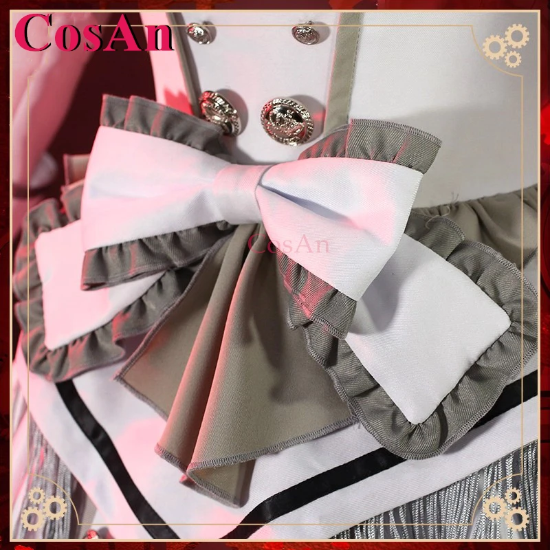 CosAn Anime Date A Live Tokisaki Kurumi Kostum Cosplay Gaun Formal Elegan Ratu Putih Pakaian Bermain Peran Pesta Halloween Baru