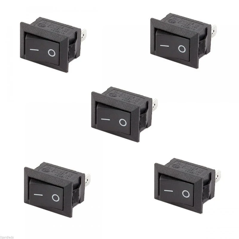 10Pcs Auto Car Truck Boat Round Rocker DC 250V 3A 2-Pin ON/OFF Toggle SPST Switches Rocker Switch 10*15mm