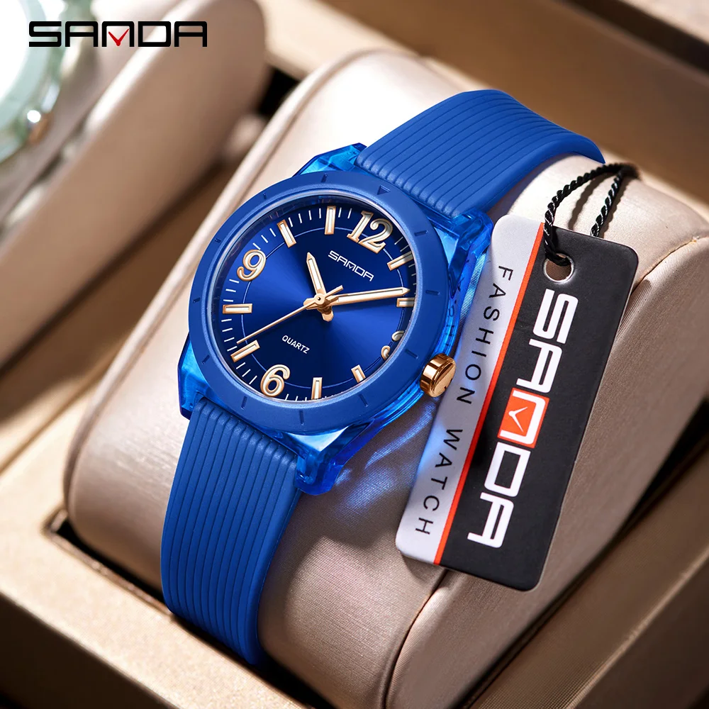 

SANDA New 6277 Student Quartz Watch Waterproof Luminous Transparent Shell Luminous Fashion Student Quartz Watch