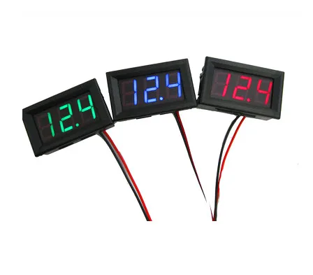 1pcs 빨간색 3 케이블 0.56 인치 미니 DC0V-30V LED 패널 전압 측정기 디지털 LED 디스플레이 전압계 (3 케이블)