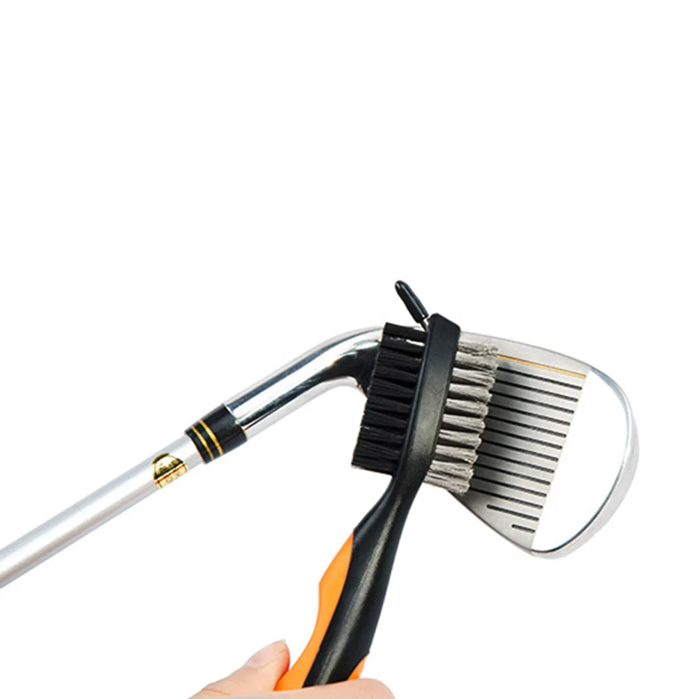 

Dual Sided Cleaning Brush for Golf Clubs Durable Lightweight Handle Portable Club Groove Cleaner Orange Dual Sided Club Brush