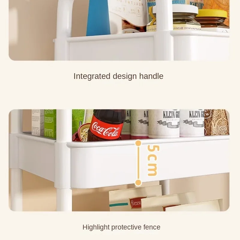 Multi storey Rolling Storage Rack with Wheels Movable Bathroom Cabinets Gap Organizer Shelf Storage Cart