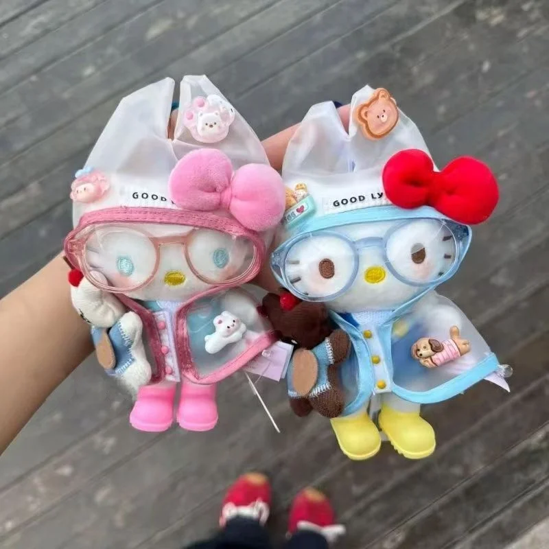 

Sanrio Hello Kitty Cartoon Periphery New Model Exquisite Package Hanging Wear Raincoat Doll Cute Plush Girl Festival Couple Gift