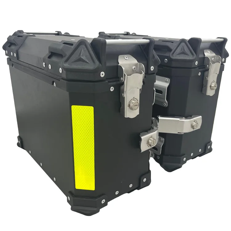 Hot Sale 38L+38L Aluminum Alloy Travel Storage Trunk Universal Left Right Hide Exhaust Box Anti-Fall Motorcycles Tail Boxes