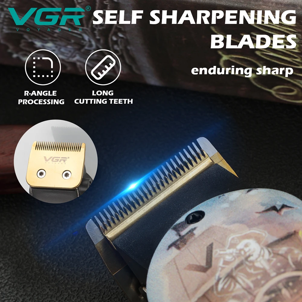 VGR Professional Hair Clipper Hair Cutting Machine Rechargeable Hair Trimmer For Men Shaver Barber Accessories Cut Machin Beard
