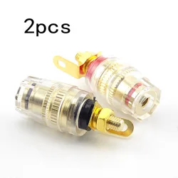 1pair RCA Connector 4mm Banana Socket Professional Gold Plated Binding Post Banana Plug Jack Clear Amplifier Speaker Adapter Q1