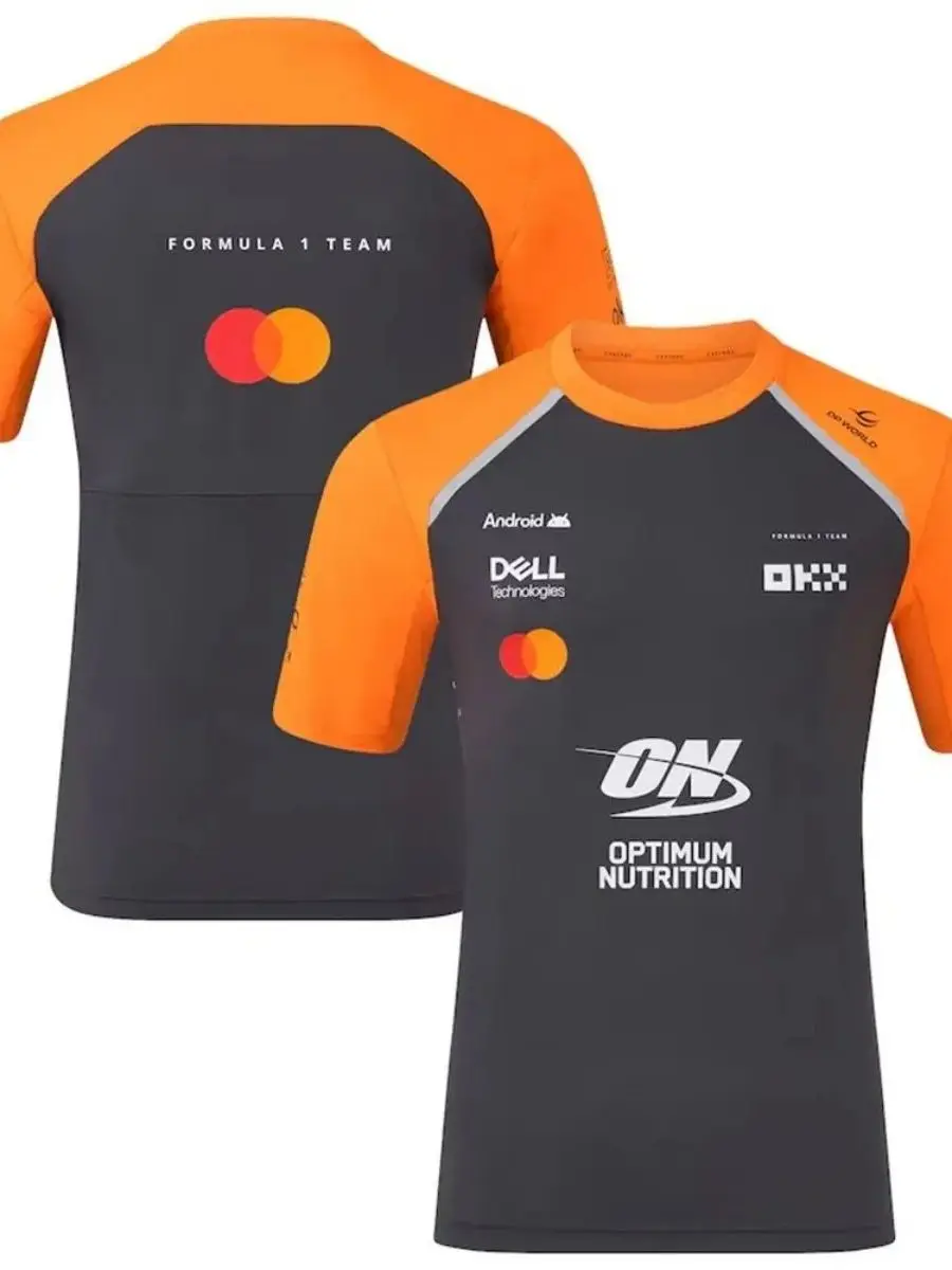 Nouveau maillot de l'équipe de course pour hommes 2025 Lando Norris Oscar Piastri T-shirt col rond confortable et respirant entraînement en plein air doux