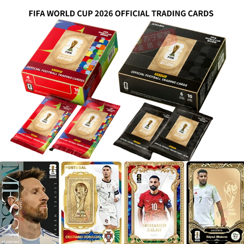 Tarjetas Coleccionables Oficiales del Mundial FIFA 2026 de KAYOU × Panini, Tarjeta de Jugador de Lionel Messi y Cristiano Ronaldo