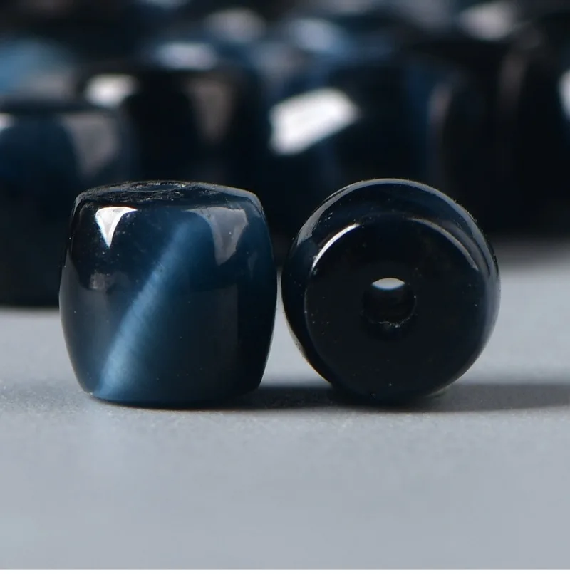 Natural blue tiger's eye stone loose beads DIY handmade jewelry accessories