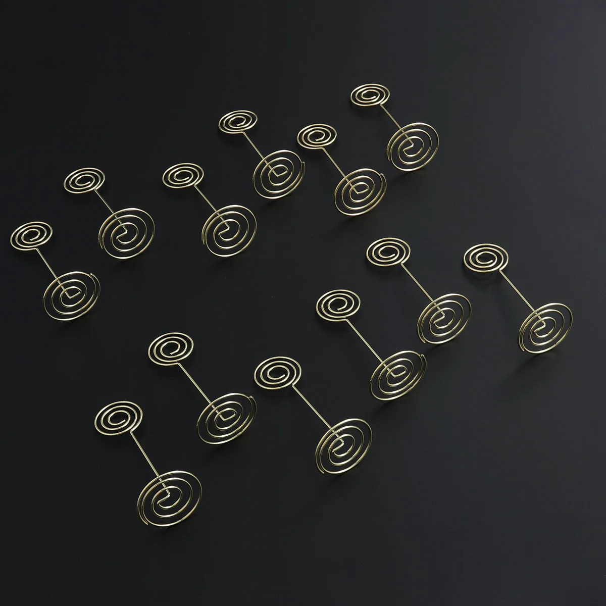 

12Pcs Gold Photo Clips Table Number Holders Spiral Base Paper Note Clips Menu Place Cards for Wedding Party Home Office Use