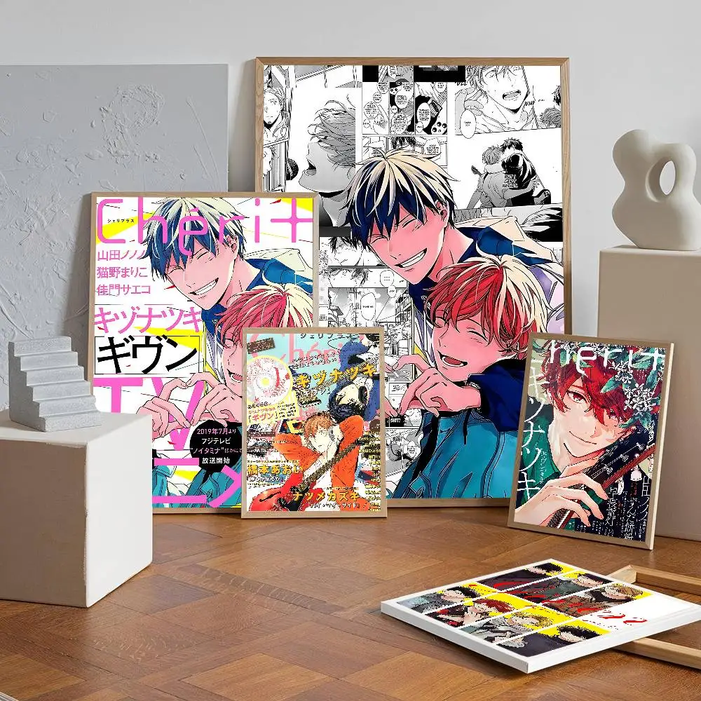 Given Manga Vai Receber Anime Movie Sticky Posters Fancy Wall Sticker For Living Room Bar Decoration Vintage Decorative Painting