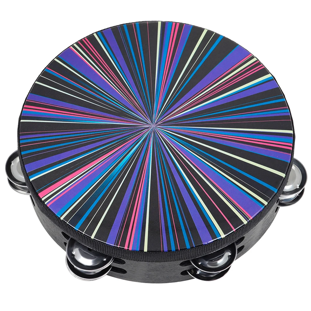 

Hand Bell Drum Kids Toys Small Drums Adults Jingles Percussion Instrument Solid Wood Tambourine Double Row Musical