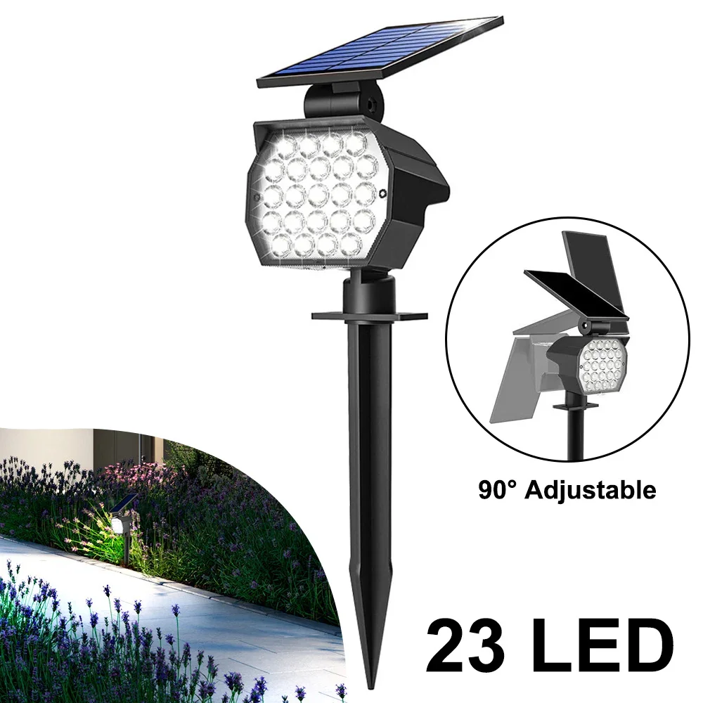 

23LED Solar Spot Lights Outdoor, Solar-Powered LED Landscape Lamps, IP65 Waterproof Solar Lawn Lamps, 1500 mAh Battery Capacity