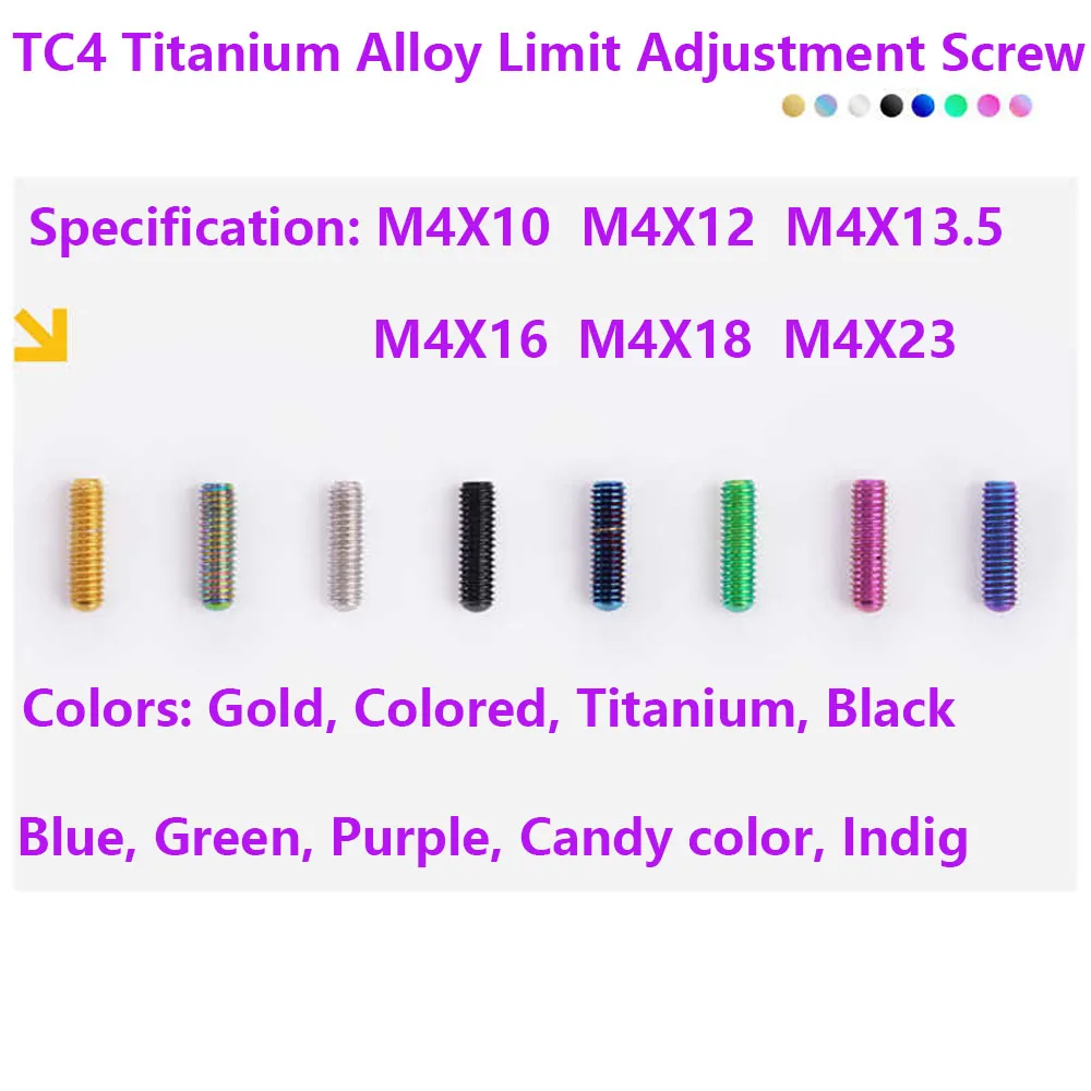 M4 Road Bike Mountain Bike Lmit Adjustment Titanium Alloy Fine Adjustment Screw Length: 10mm, 12mm, 13.5mm, 16mm, 18mm, 23mm