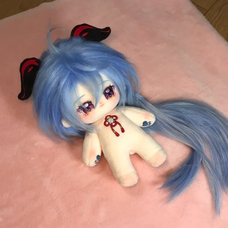 Anime Genshin Impact Ganyu  20cm Plush Dolls Toy Nude Body Doll Plushie Cosplay 6533 Kids Gift