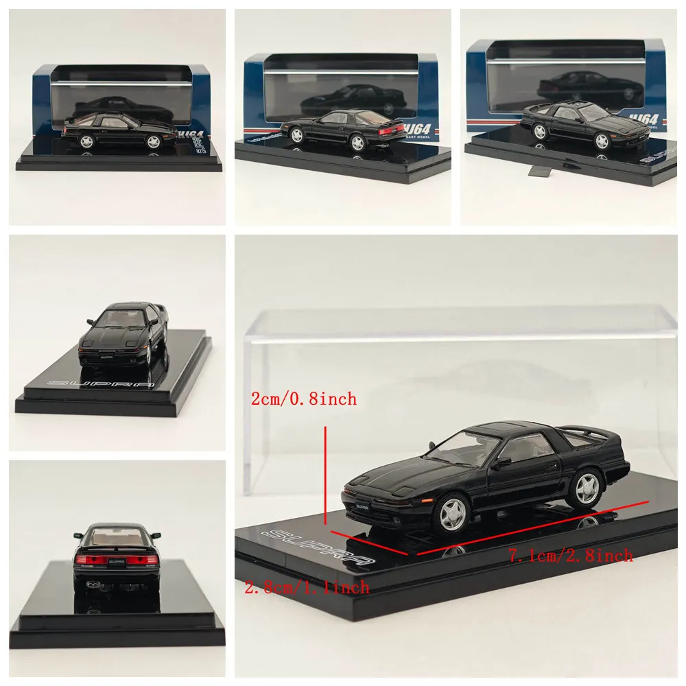 1/64 hobby japão para supra a70 2.5gt twin turbo limitado com peças de teto solar deslizante externo e 3.0gt turbo um modelo preto fundido