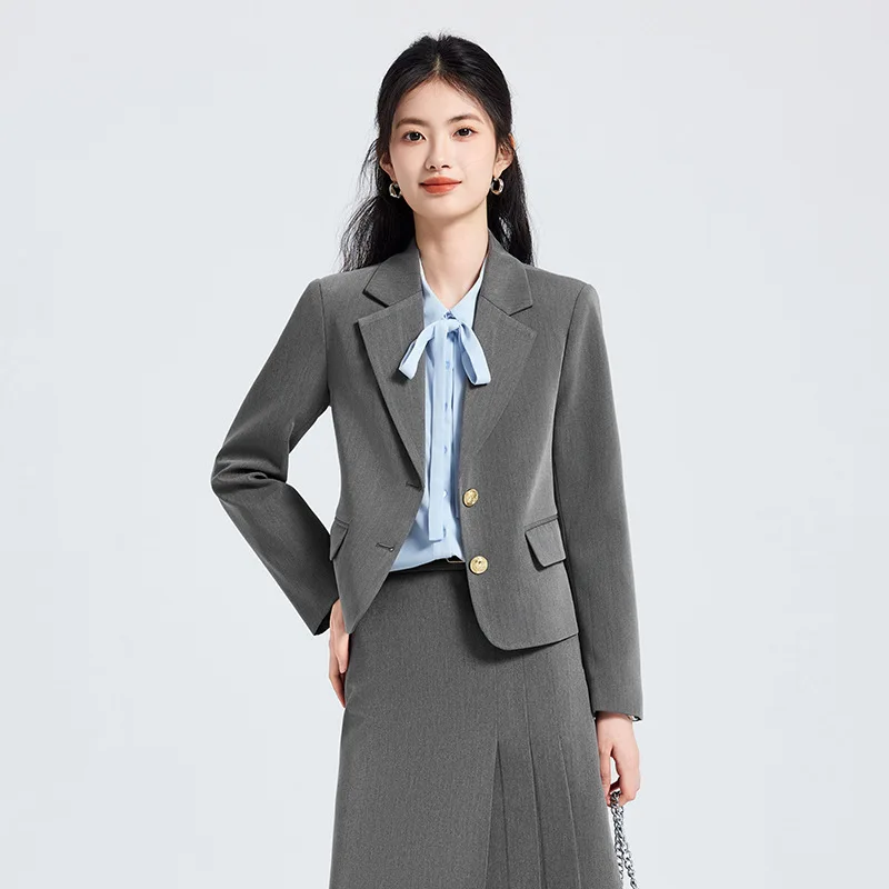 

Short Girls' Spring Suit Set, Suitable for Daily Wear in Workplace Elites, Teachers, Job Interviews, and Other Occasions