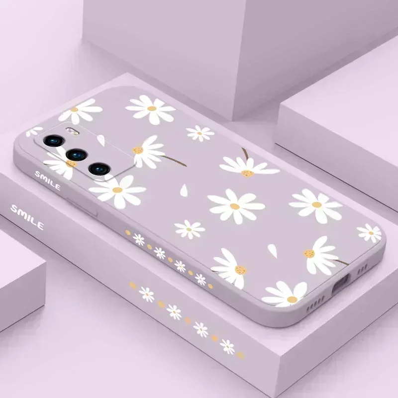 Plain Daisies Phone Case For Huawei P40 P50 P30 P20 Pro Lite Nova 5t Y7A Mate 40 30 20 Pro Lite Liquid Silicone Cover