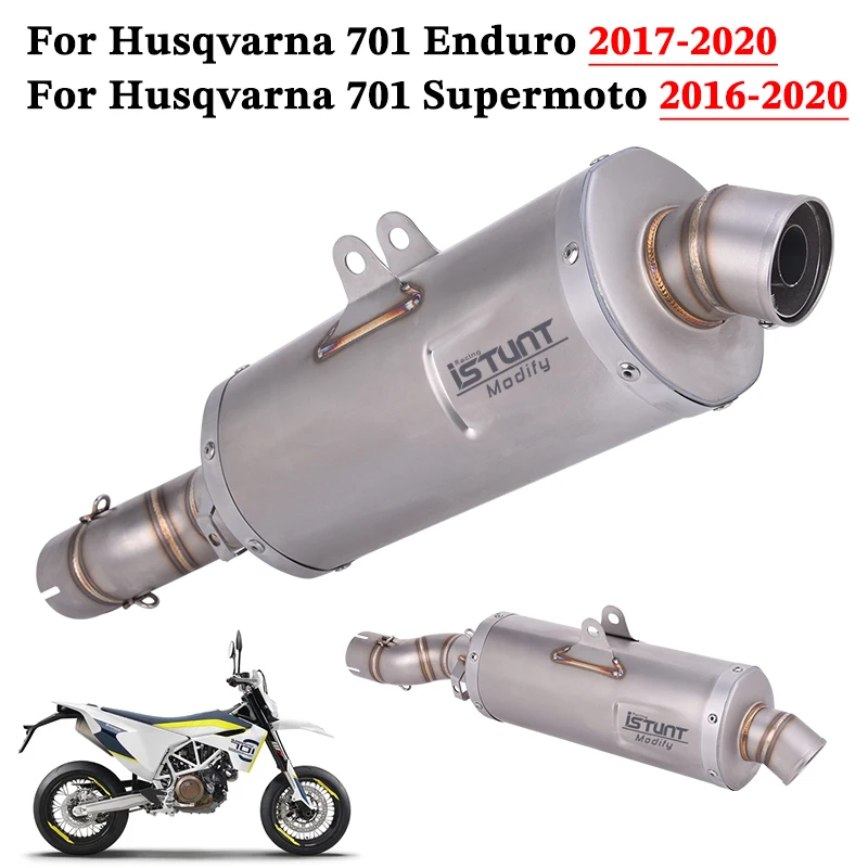 

Slip On Motorcycle Exhaust System Escape Mid Link Pipe With Muffler DB Killer For Husqvarna 701 Enduro Supermoto 2016 2017-2020