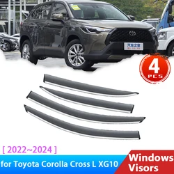 Deflectors for Toyota Corolla Cross L XG10 XLE HEV 2022 2023 2024 Accessories Car Side Windows Visor Rain Eyebrow Sun Windshield