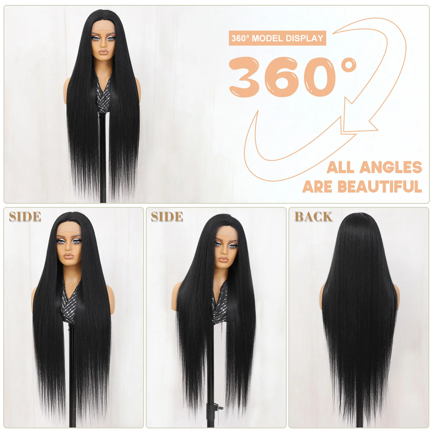 40Inch T-Part Synthetic Lace Front Wig 13x4x1 Long Straight Cosplay Lace Wigs Heat-resistant Fiber Ombre Ginger Lace Frontal Wig