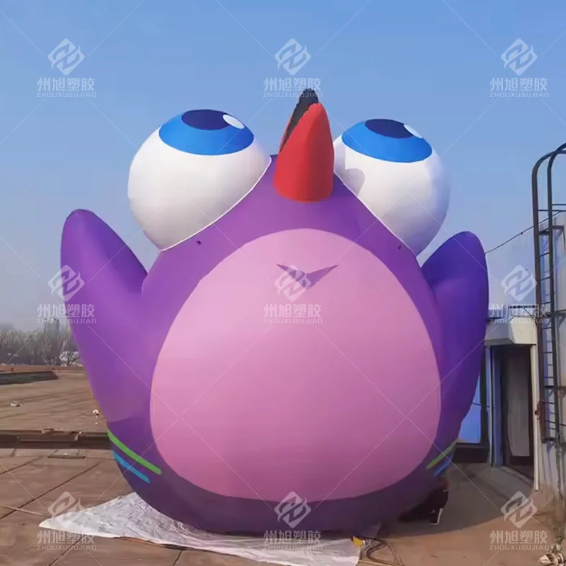 

Yellow purple giant customize inflatable bird cartoon big eyes balloon oxford cloth fly animal