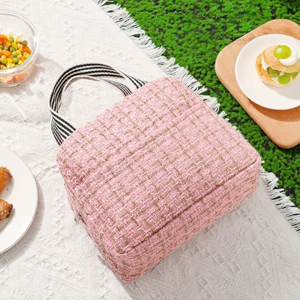 2 ピース/セット大容量ランチバッグ小さな新鮮なスタイルのファッション冷却ピクニックバッグライト高級エレガントなトートランチボックス男性