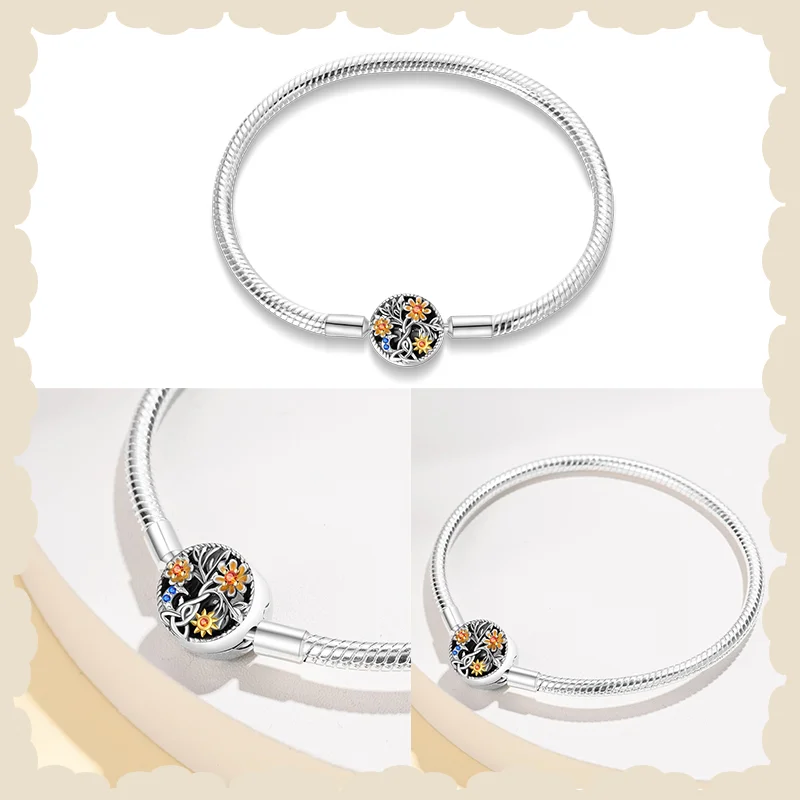 Cuentas de plata esterlina 925 para pulsera Pandora original, accesorio con cierre de arco y ojo guardián, producción de joyería fina artesanal, novedad