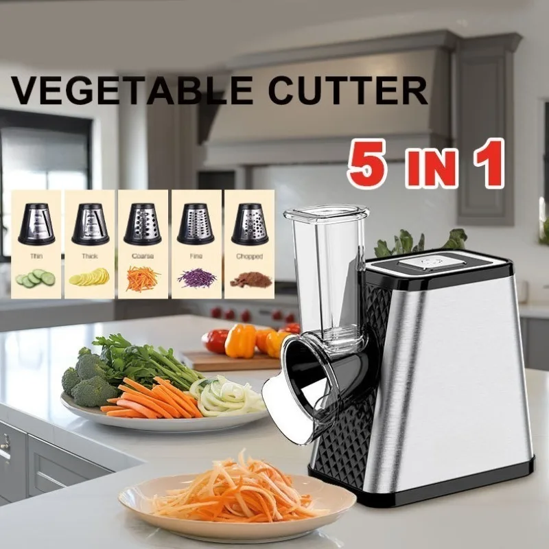 5 in 1 Multi-functional Vegetable Cutter Slicer Shredder Dicer Grater Kitchen Salad Food Prep Tool for Home Use