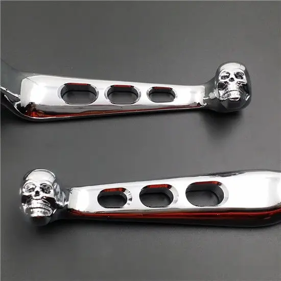 Chrome Skull Brake Clutch Lever for Harley Fat Boy Dyna Road King 883 1200 FLHR