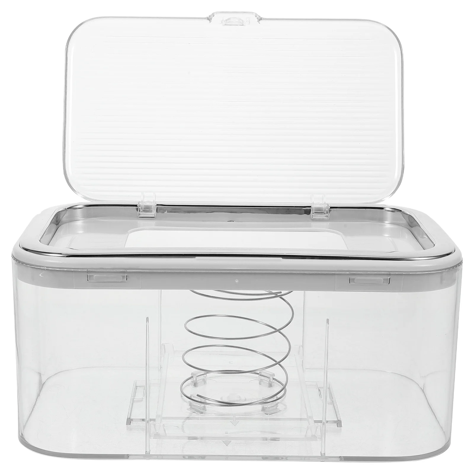 

Rectangular Clear Tissue Box Holder Spring Lifter Large Capacity For Office Home Desktop Tissue Storage Case Napkin