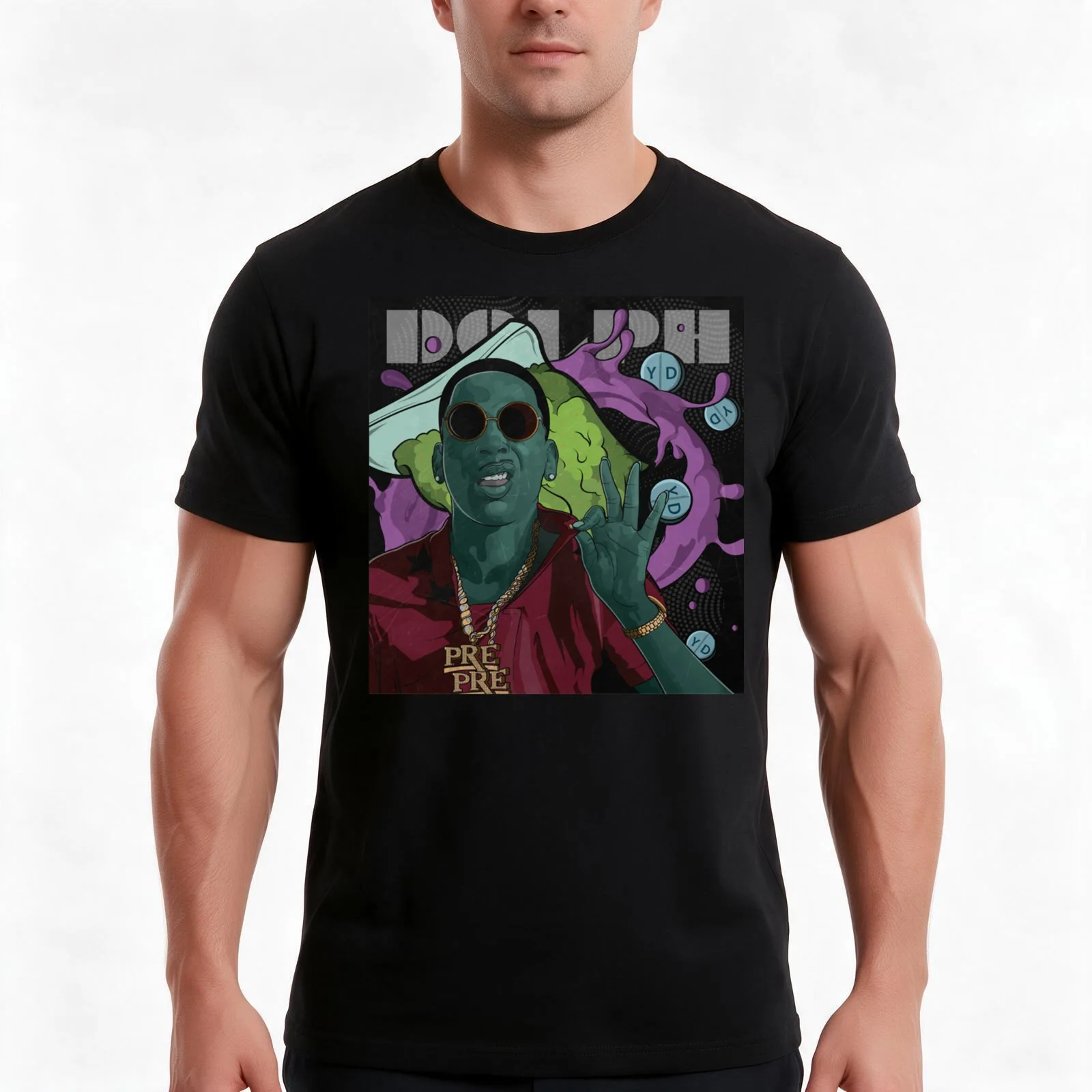 rip young dolph T-Shirt, Summer Casual Cotton Tee, Oversized Streetwear Tops, Vintage Graphic Print, Loose Fit Short Sleeve