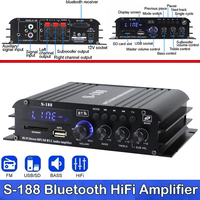 Amplifier S-188 Bluetooth Stereo HiFi Amp Audio Amplificador 2.1 Channel Audio Power Amplifiers Bass Treble Control 40Wx2+60W